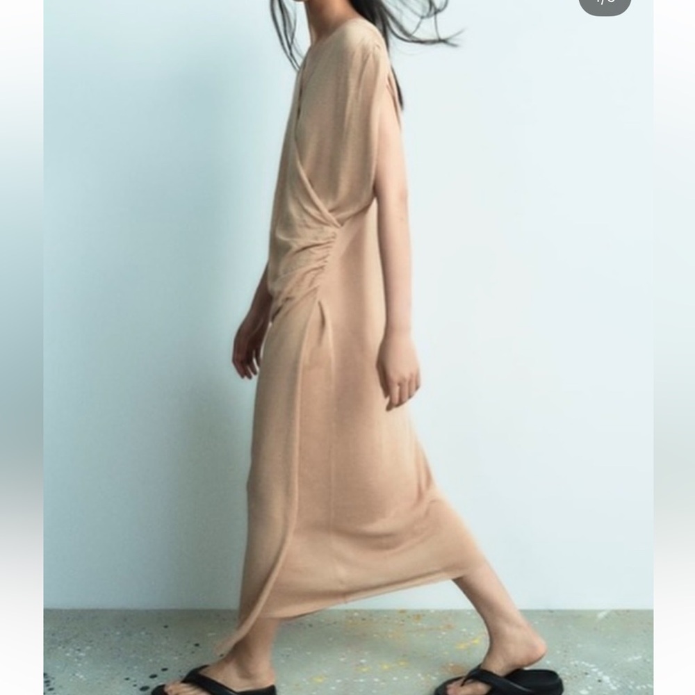 Zara linen blend dress